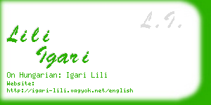 lili igari business card